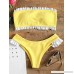 ZAFUL Women's Sexy Bikini Set Ruffled Strapless High Cut Two Piece Bikini Swimsuit Yellow B07D345PG6